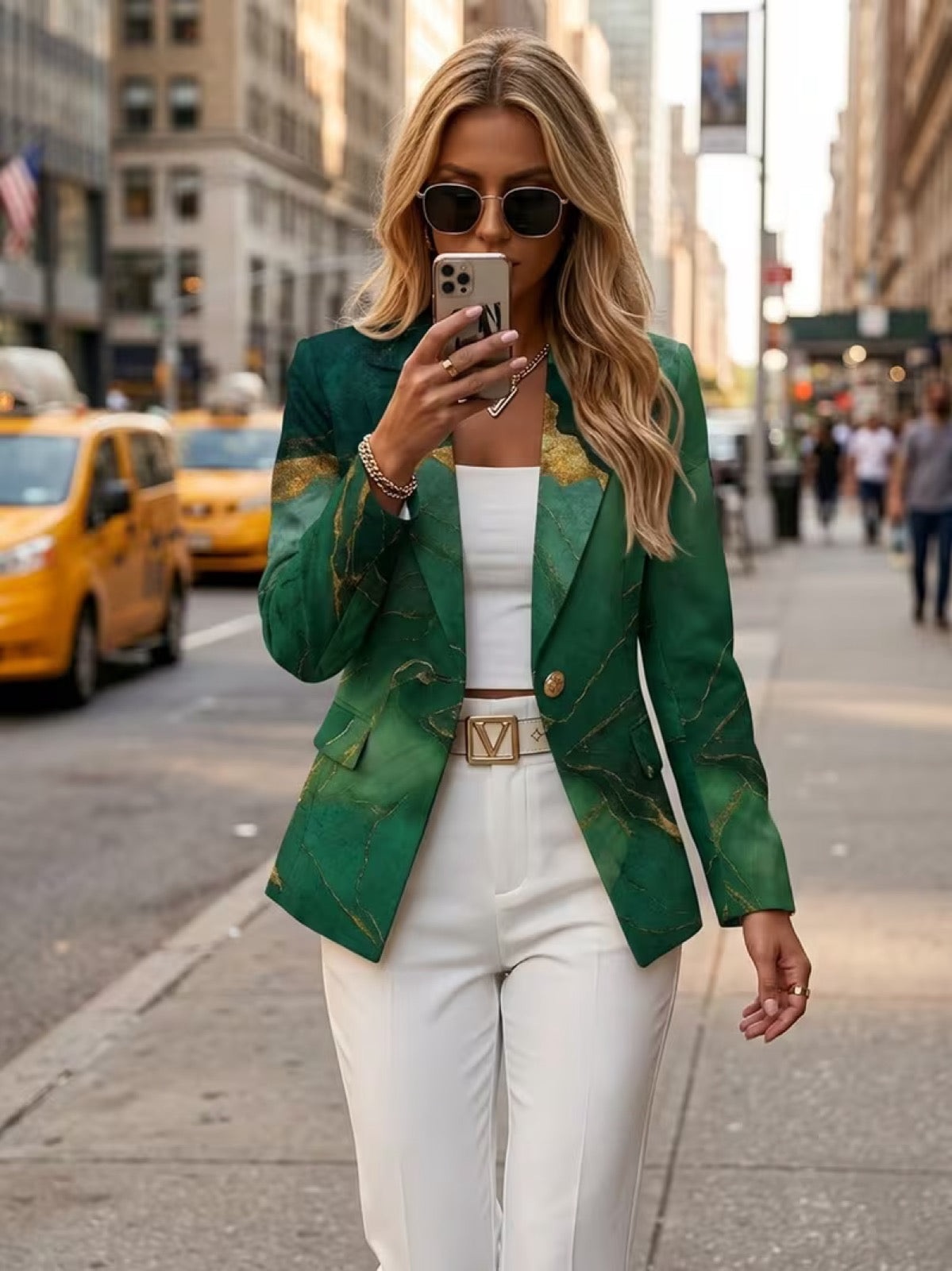 Honorine™ | Blazer Marmo Smeraldo