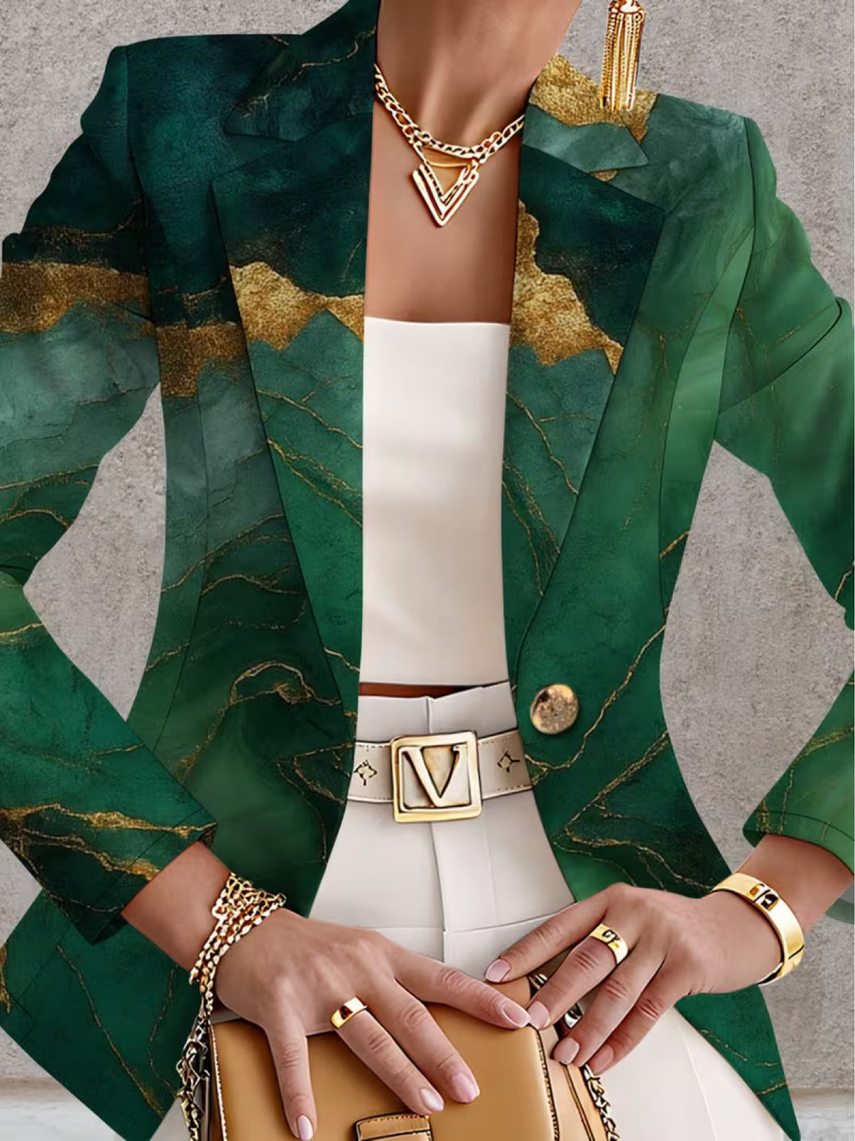 Honorine™ | Blazer Marmo Smeraldo