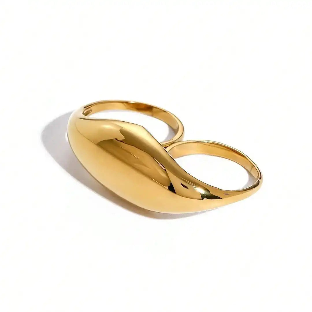 Anello Doppio Dorato Senza Tempo