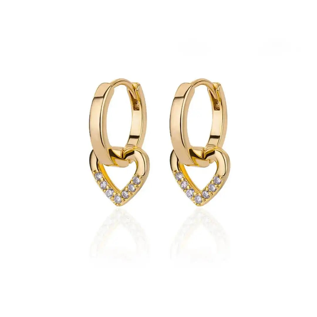 Orecchini Cuore Zirconia Traforato
