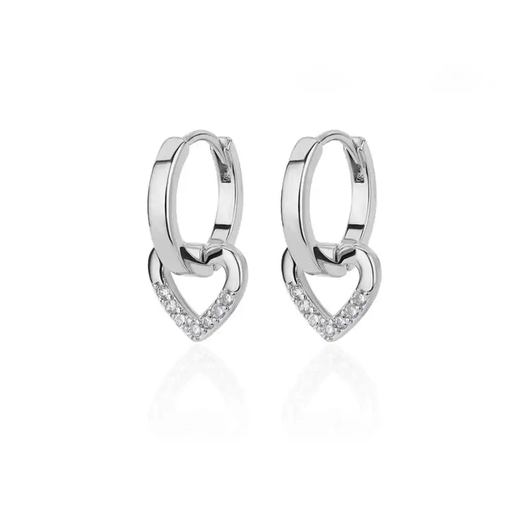 Orecchini Cuore Zirconia Traforato