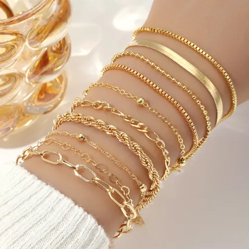 Set Bracciali Stackable Perla Dorata