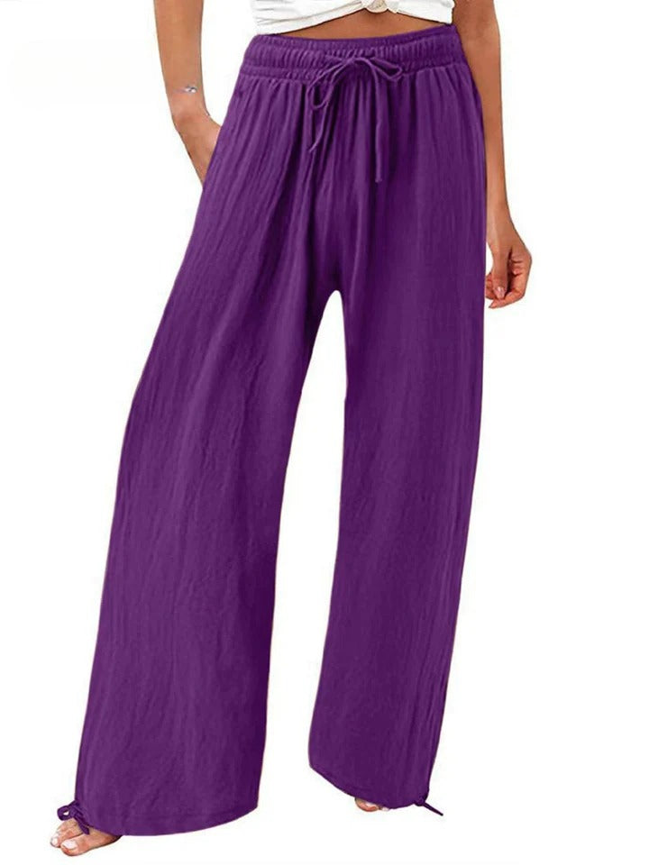 Olwen | Pantaloni Morbidi a Gamba Larga