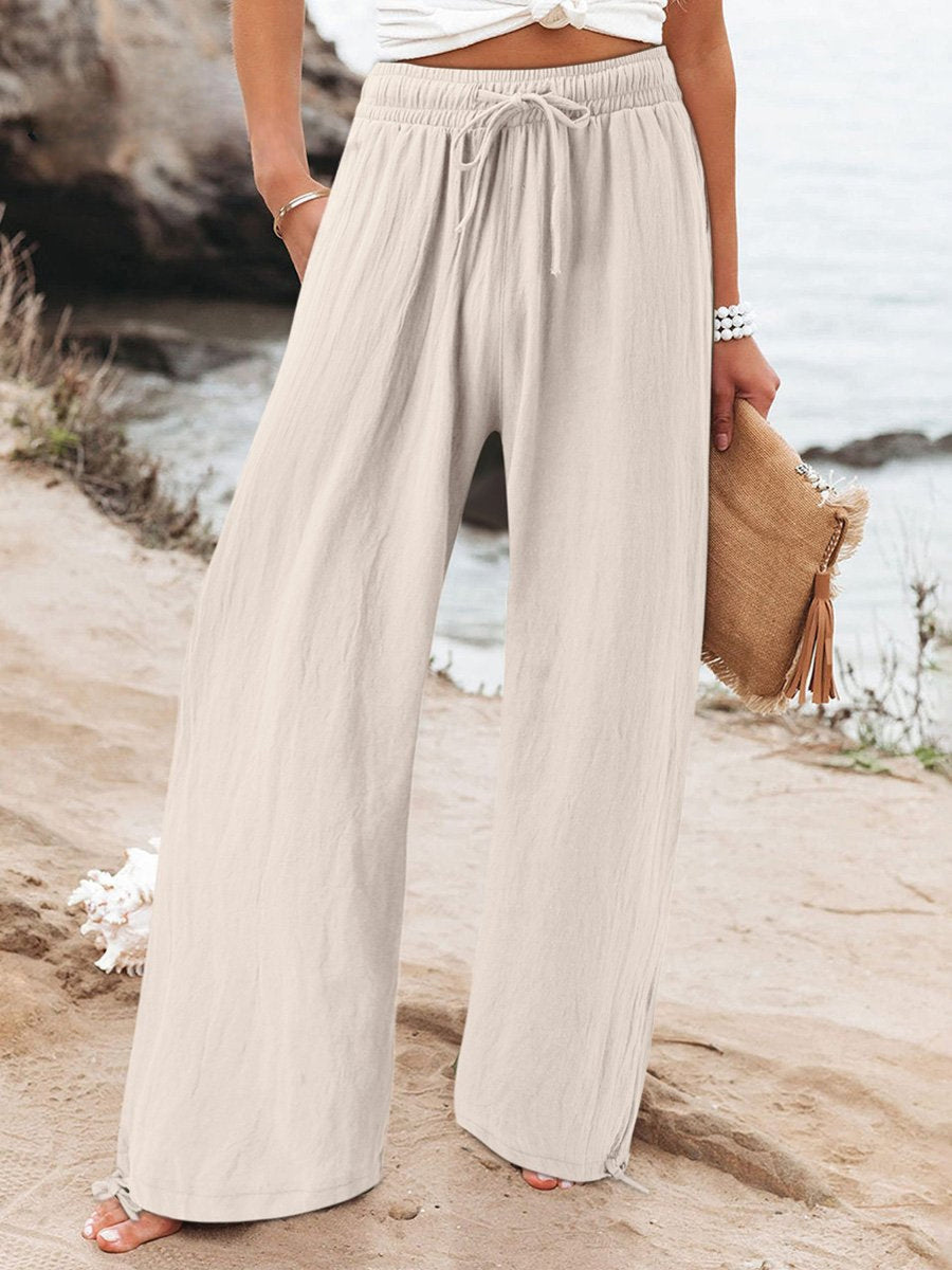 Olwen | Pantaloni Morbidi a Gamba Larga