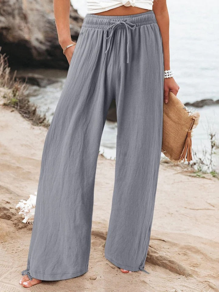 Olwen | Pantaloni Morbidi a Gamba Larga