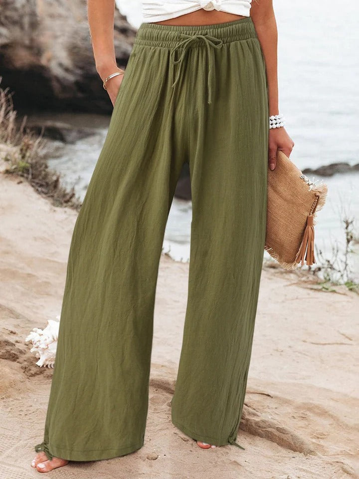 Olwen | Pantaloni Morbidi a Gamba Larga