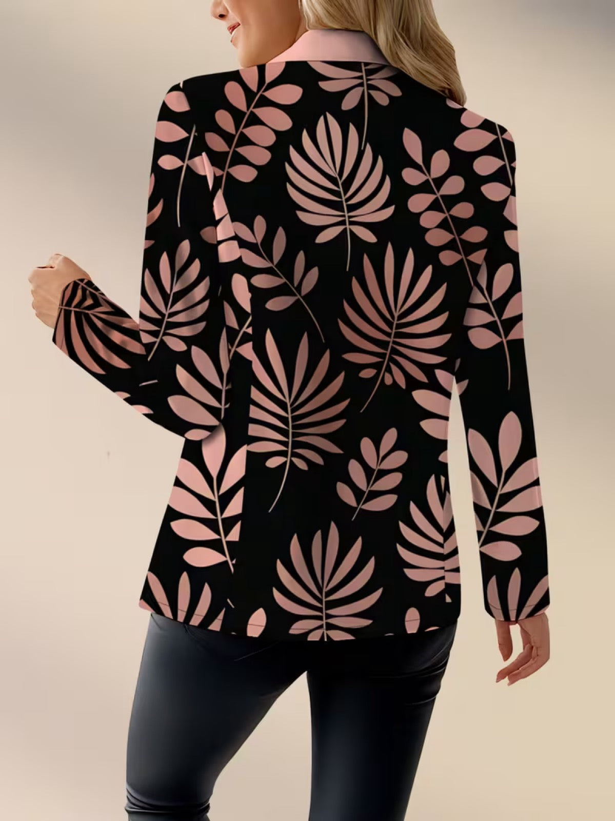Odaya™ | Blazer Foglie Rosa