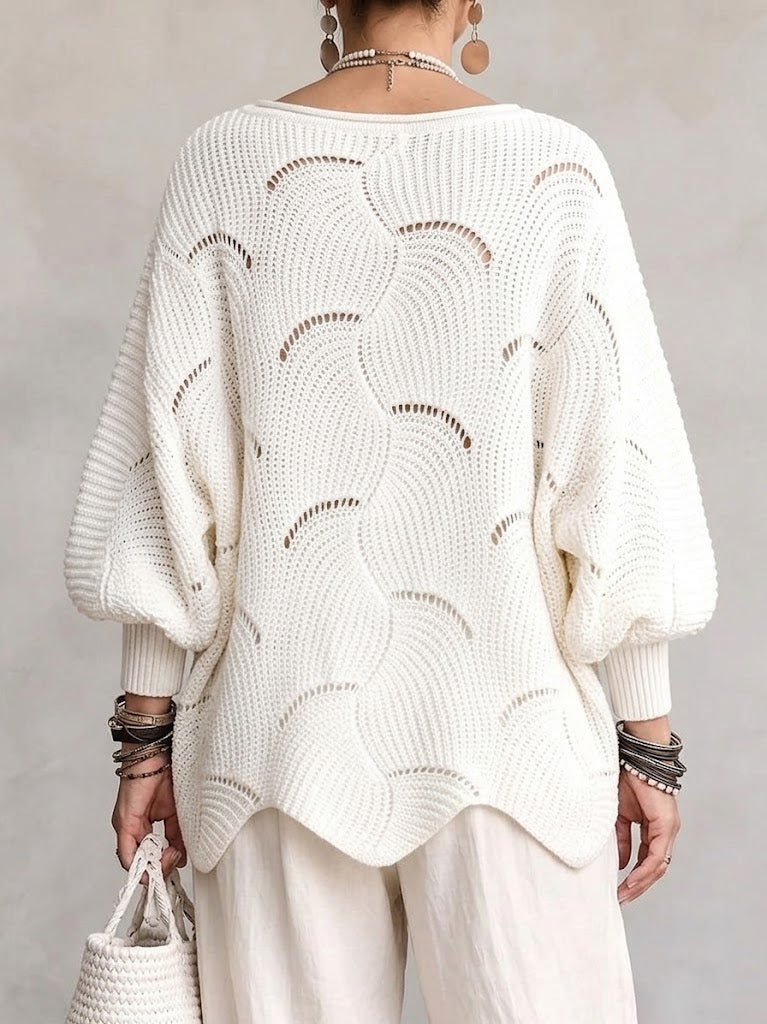 Marjanneke | Maglione Traforato con Motivo a Onde