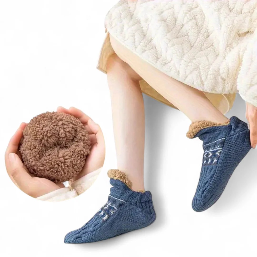CozySocks™ – Calze Antiscivolo in Maglia Nordica con Fodera in Pile