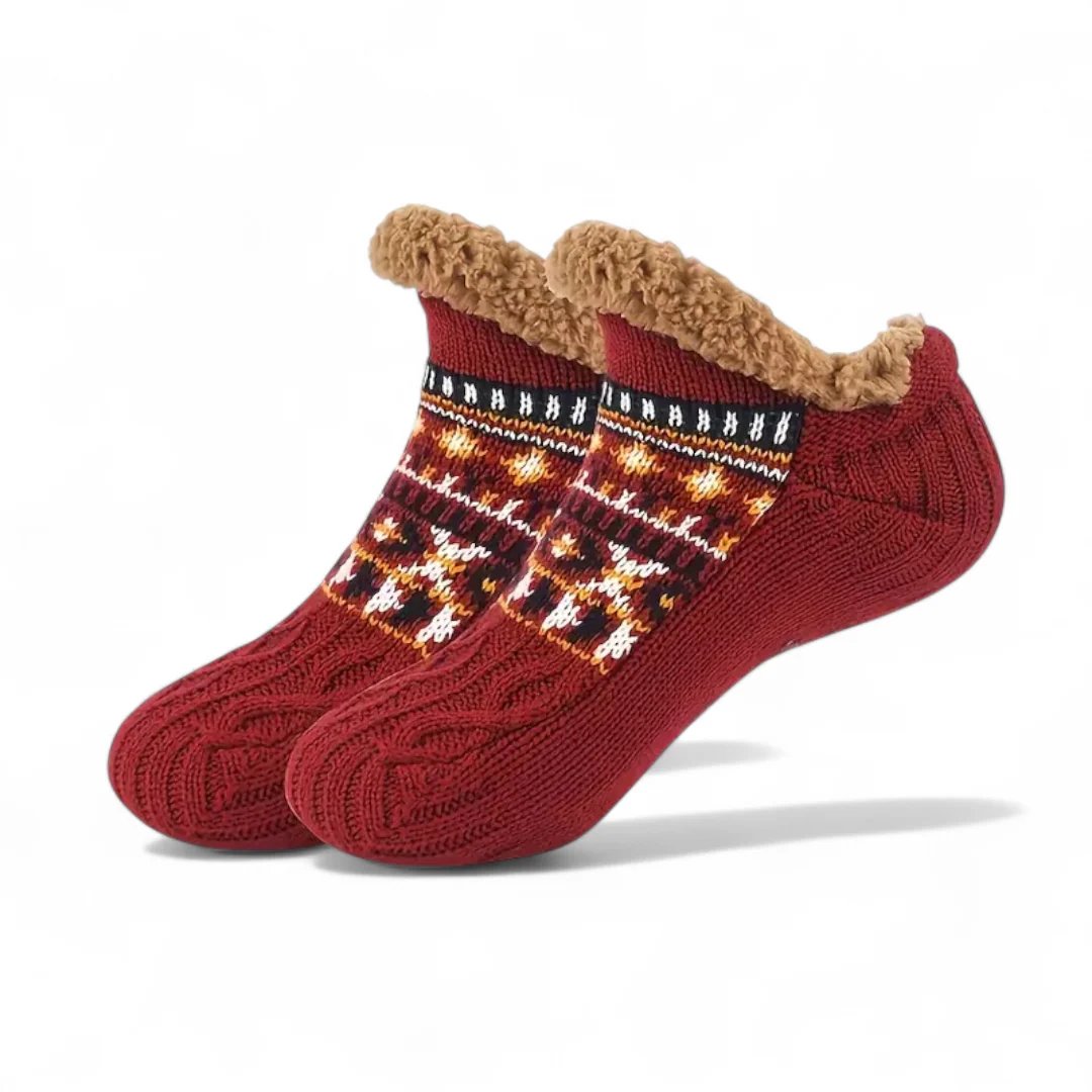 CozySocks™ – Calze Antiscivolo in Maglia Nordica con Fodera in Pile
