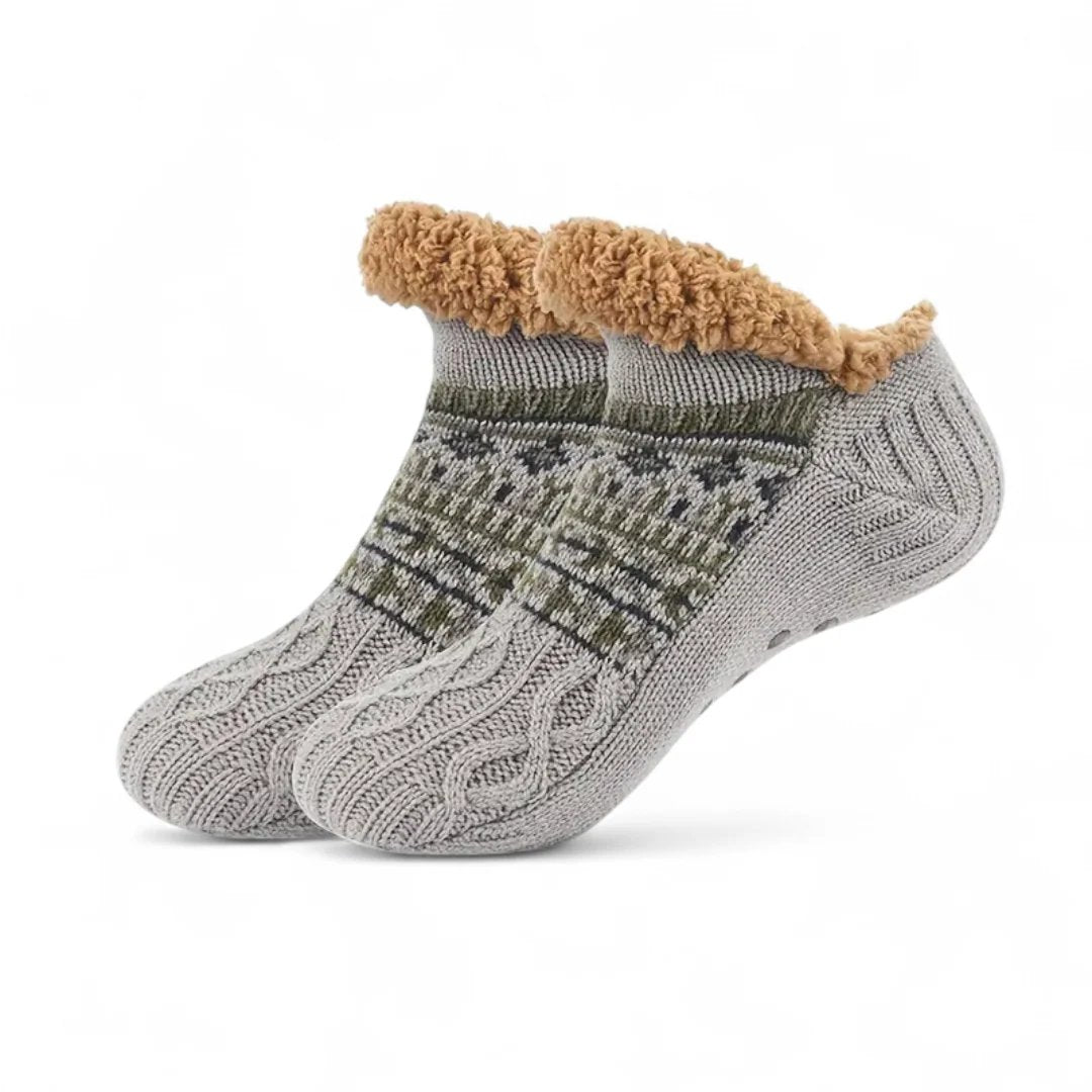 CozySocks™ – Calze Antiscivolo in Maglia Nordica con Fodera in Pile