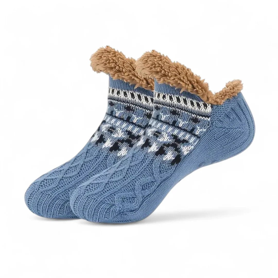 CozySocks™ – Calze Antiscivolo in Maglia Nordica con Fodera in Pile