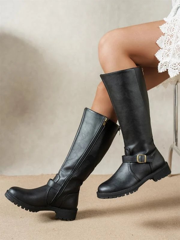 Elise™ | Stivali Alti Slanciati con Zip Laterale