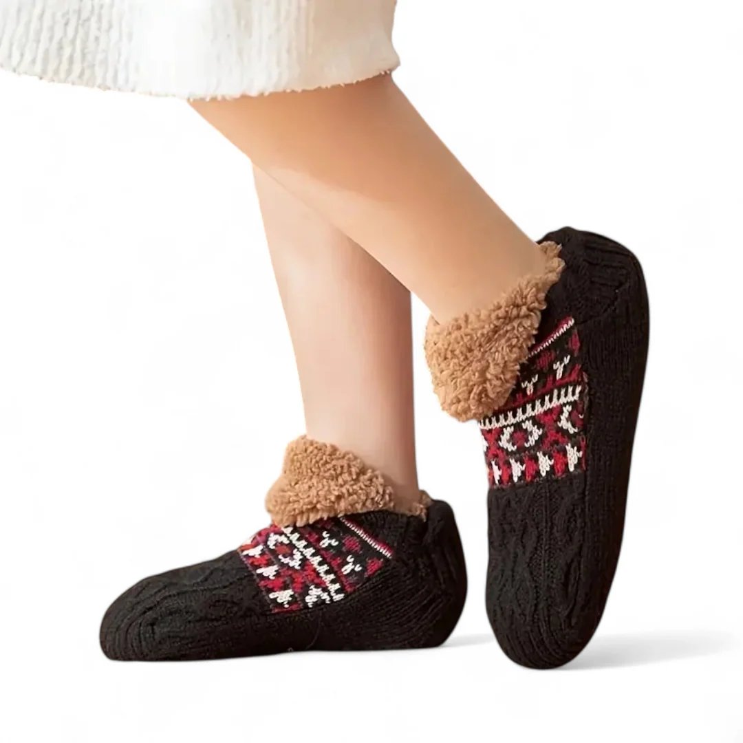 CozySocks™ – Calze Antiscivolo in Maglia Nordica con Fodera in Pile