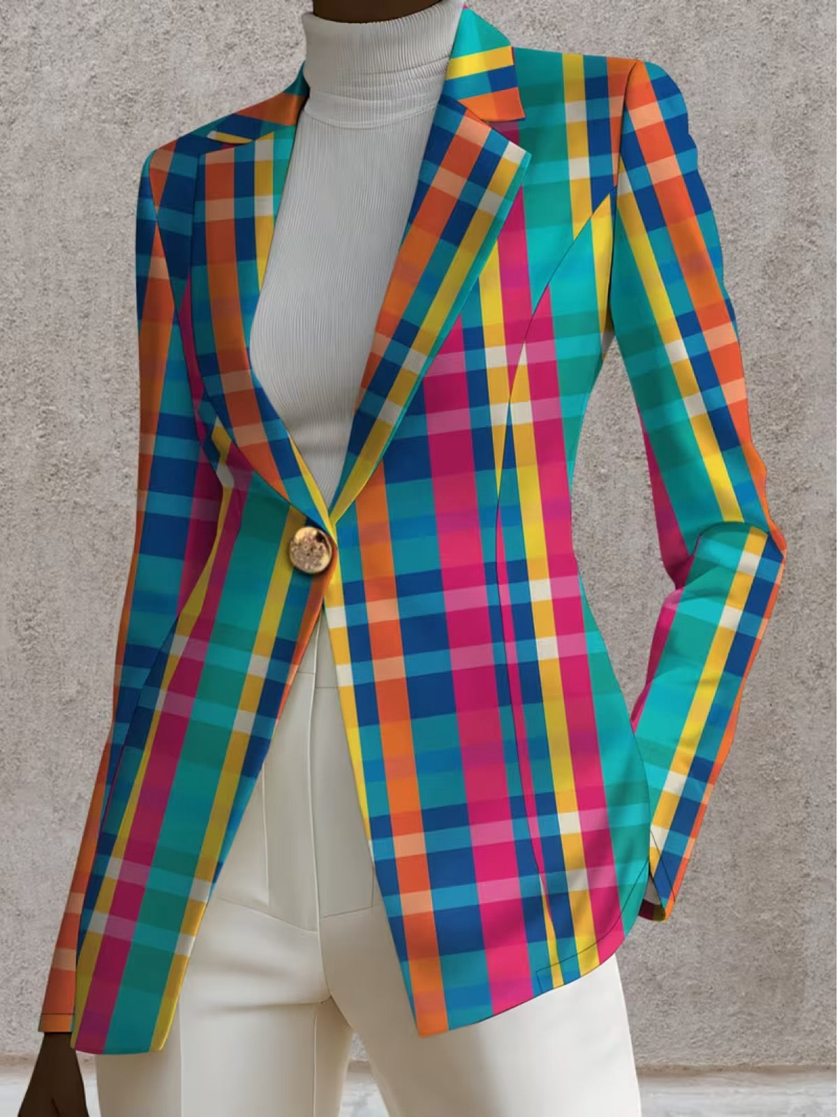 Rosaline™ | Blazer a Quadri Arcobaleno