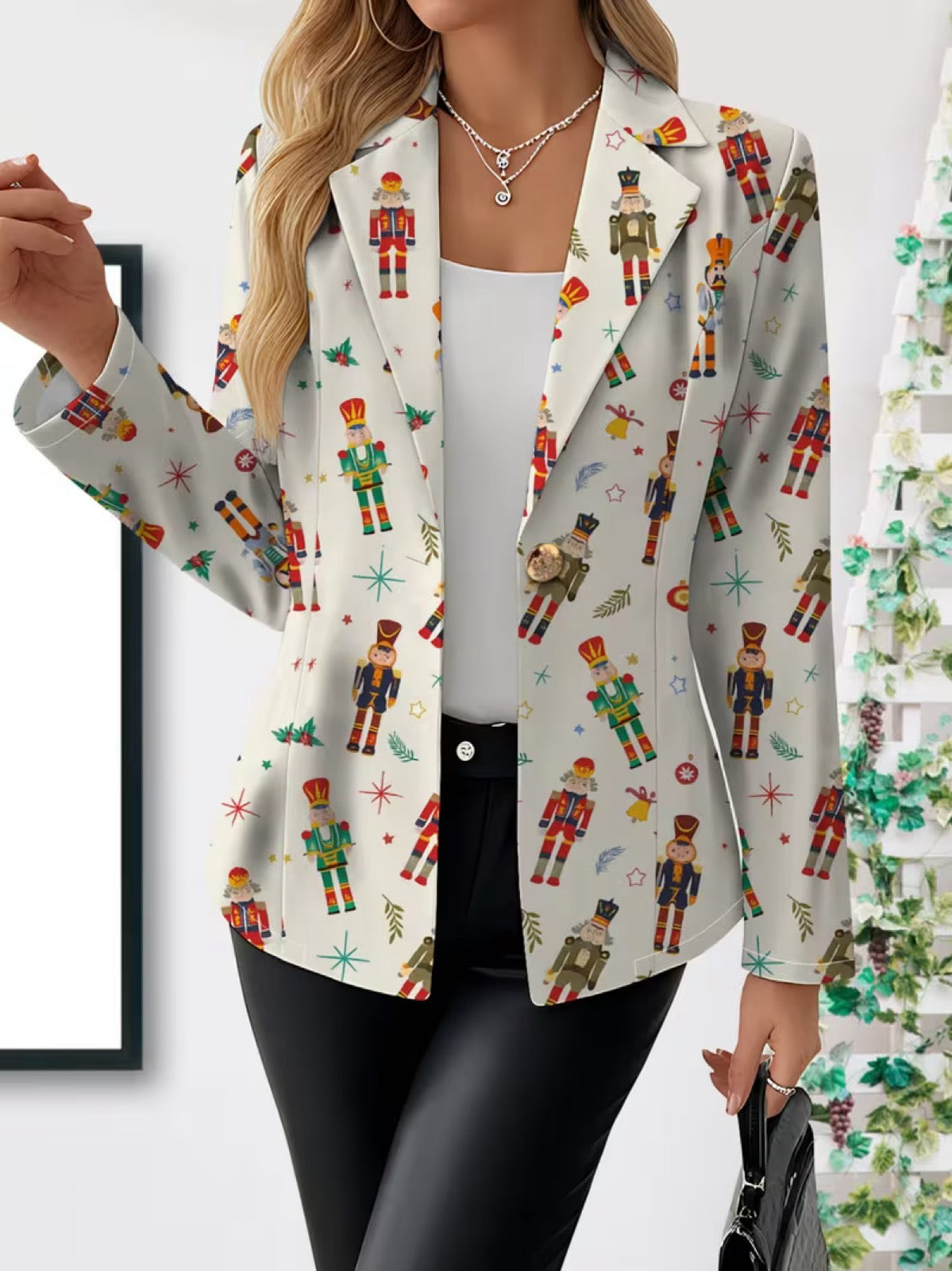 Vivenne™ | Blazer Stampa Schiaccianoci