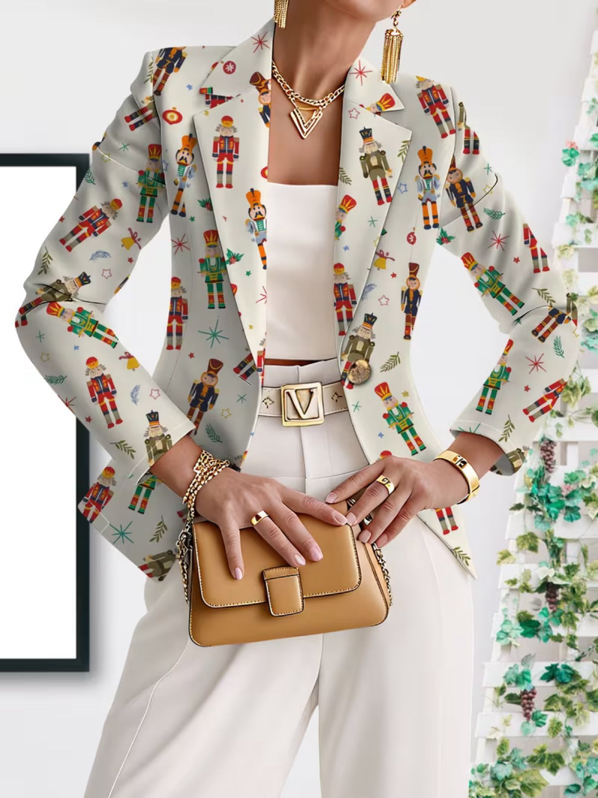 Vivenne™ | Blazer Stampa Schiaccianoci
